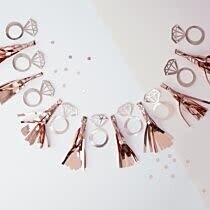 Rose Gold Diamond Ring Tassel Garland, 7FT