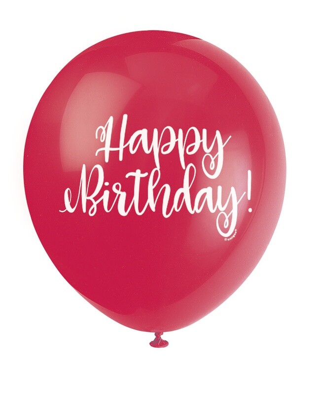 Happy Birthday!&#39; Script Red 12&quot; Latex Singles