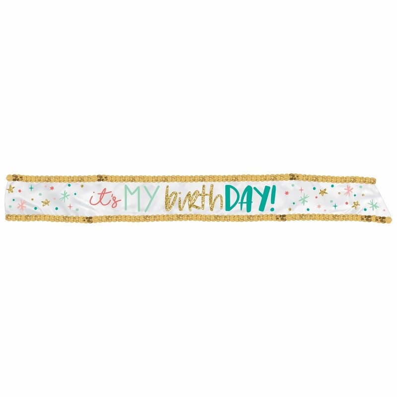 &quot;It&#39;s my Birthday Day!&quot; Fabric Birthday Sash