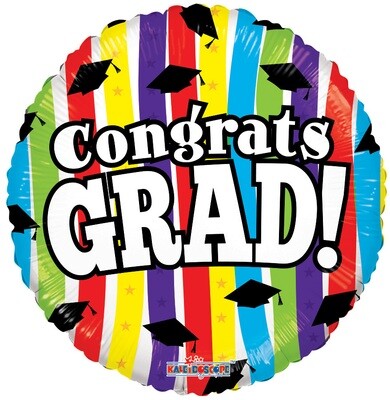 Congrats Grad Stripes Balloon- 18&quot;