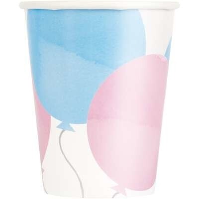 Pink And Blue Balloon 9oz Paper Cups 8ct