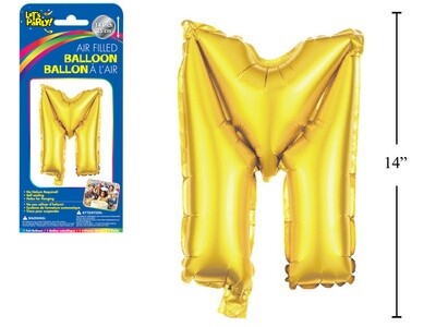 Gold Letter M Balloon (14&quot; Air Filled)