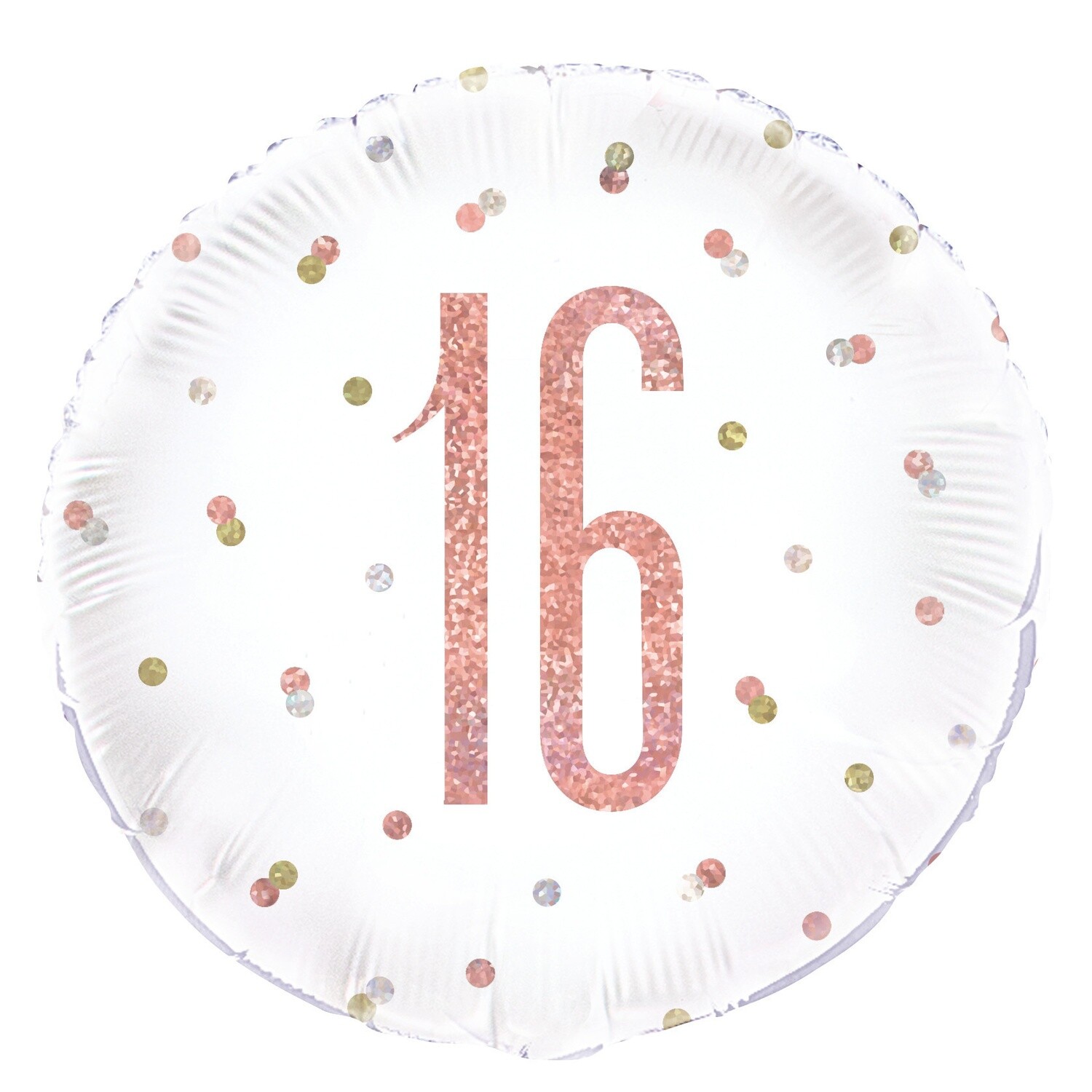 Rose Gold and White 16th Foil Balloon 18&quot;