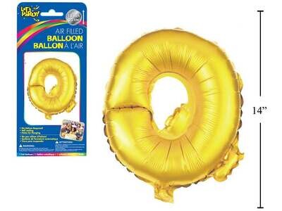 Gold Letter Q Balloon (14&quot; Air Filled)