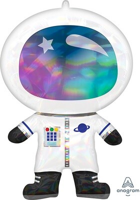 30&quot; Iridescent Astronaut Holographic Foil Balloon