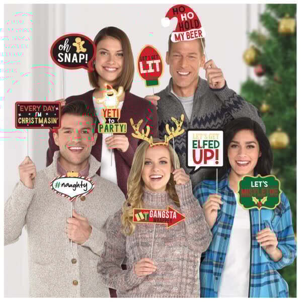Photo Booth Christmas Props 13ct