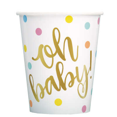 &#39;Oh Baby!&#39; Paper Cups 8ct