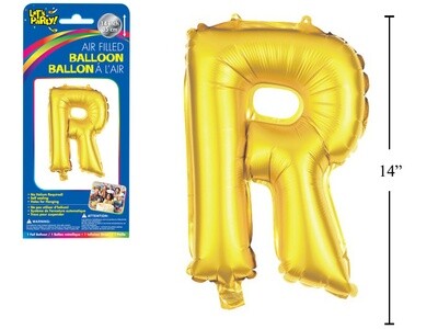 Gold Letter R Balloon (14&quot; Air Filled)