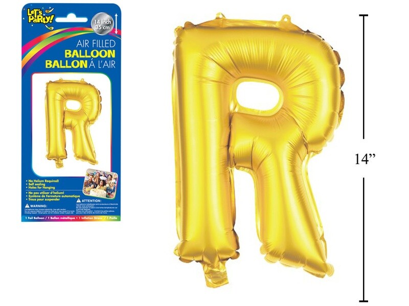 Gold Letter R Balloon (14&quot; Air Filled)