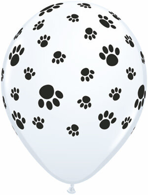 Black Paw Print Printed 12&quot; Latex Singles