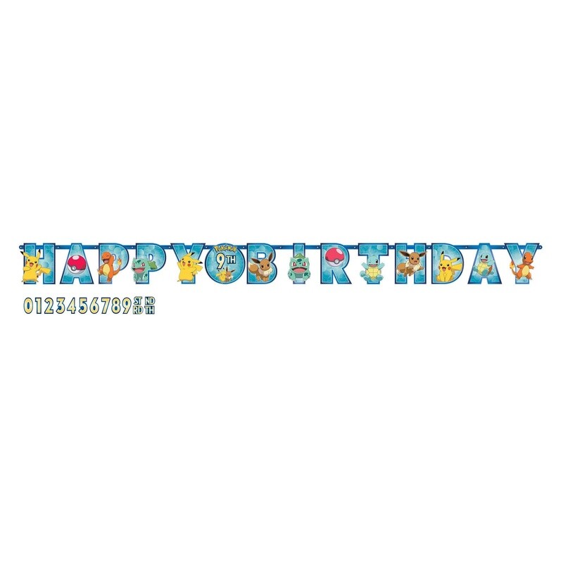 Pokemon™ Jumbo Add An Age Letter Banner, 10.5FT