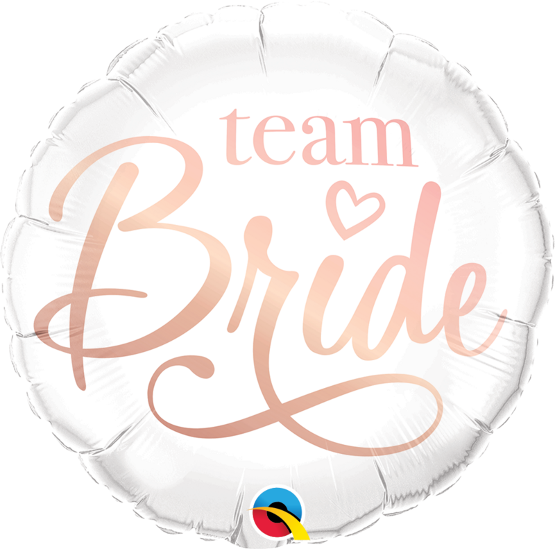Rose Gold and White &#39;Team Bride&#39; 18&quot; Mylar