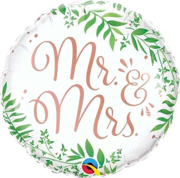 Mr and Mrs 18&quot; Greenery Mylar