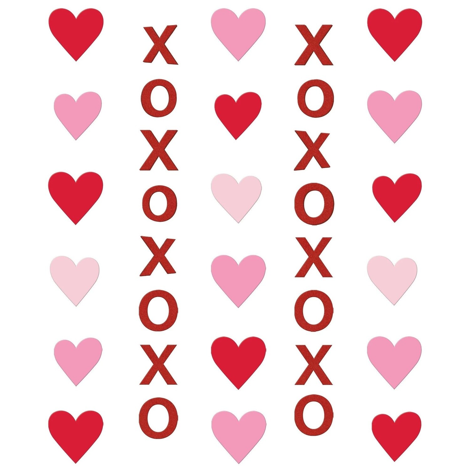 Paper and Felt Valentines Day &#39;XOXO&#39; Hanging Decorations, 5FT