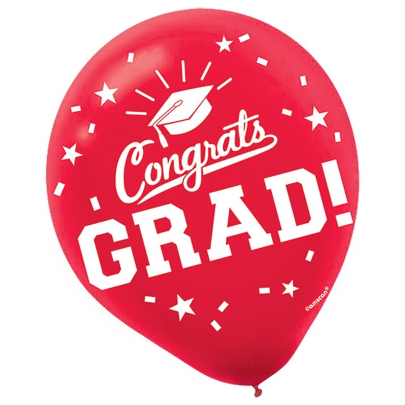 12&quot; Red Grad Latex, 15pk