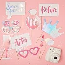 Iridescent Foil Bride Tribe Photo Booth Props, 10ct