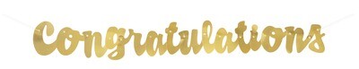 Gold Script &quot;Congratulations&quot; Banner