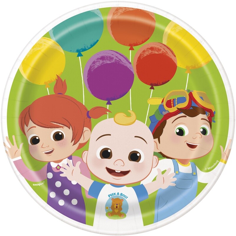 Cocomelon Round 7&quot; Dessert Plates  8ct