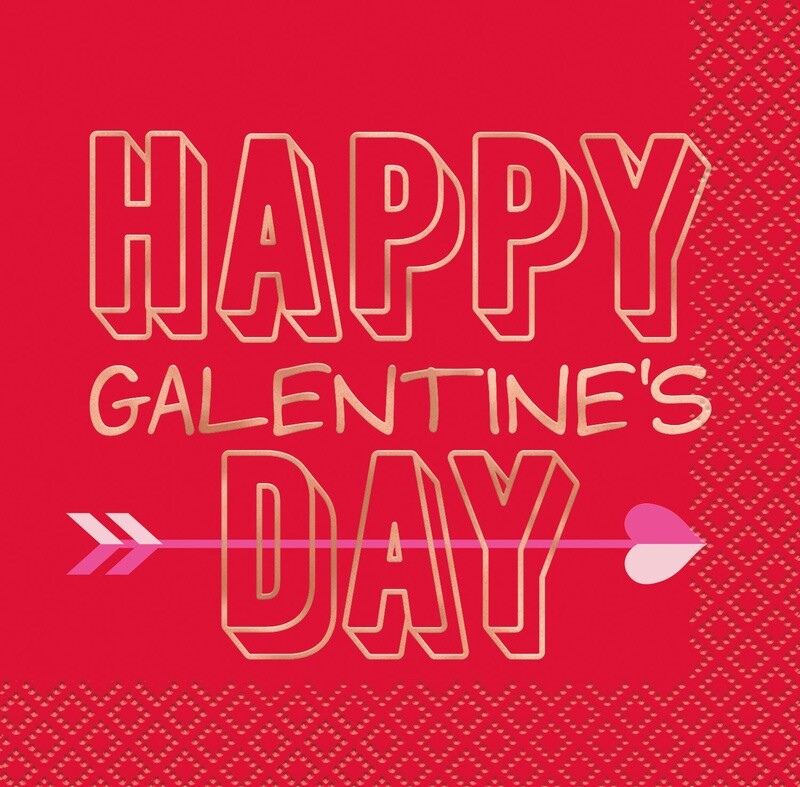 &quot;Happy Galentine&#39;s Day&quot; Beverage Napkins, 16ct