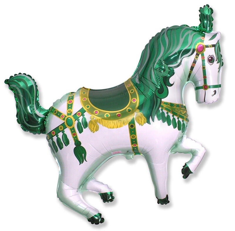 35&quot; Horse Circus Balloon Green