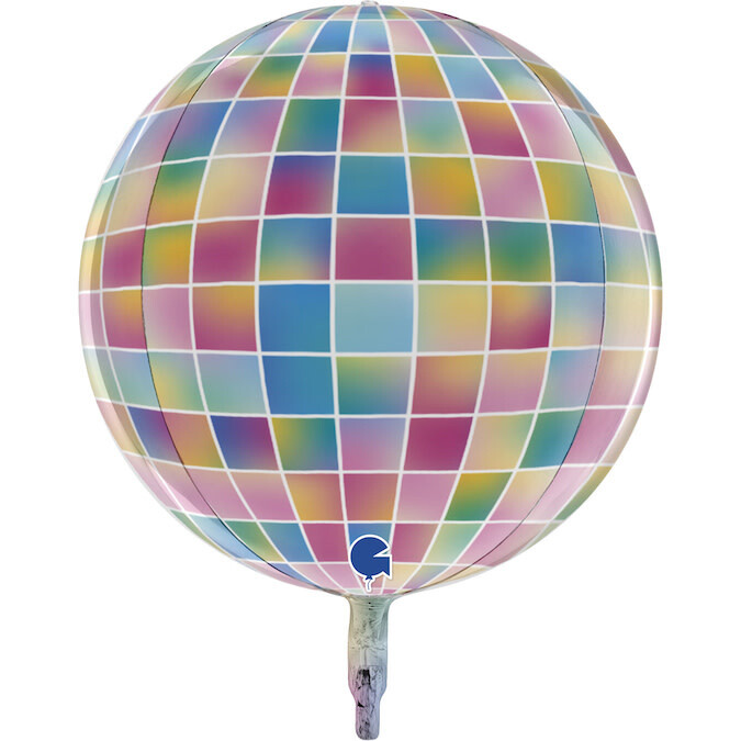 22&quot; Disco Multi Colour, Round Mylar Balloon