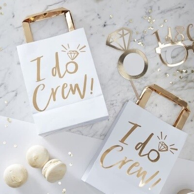 Gold Foil &#39;I Do&#39; Crew Party Bags, 5ct