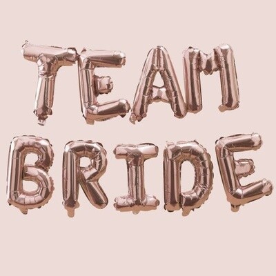 Rose Gold "Team Bride" Balloon Foil Banner