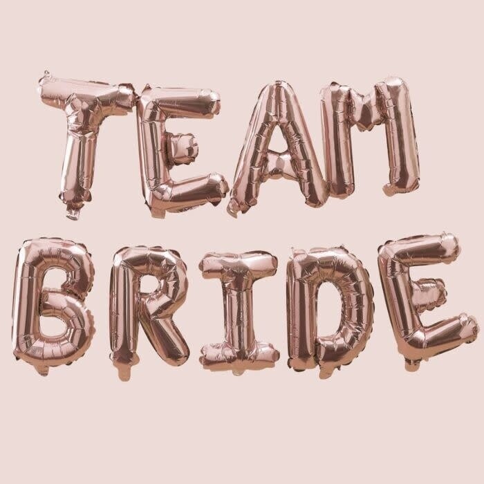 Rose Gold &quot;Team Bride&quot; Balloon Foil Banner