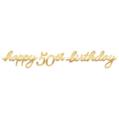 Golden Age ‘50th’ Gold Letter Banner, 12FT
