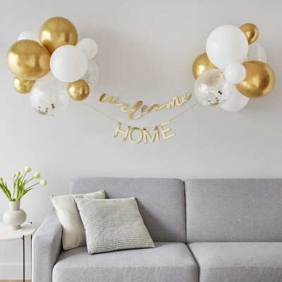 Welcome Home Air Fill Bunting with Balloons