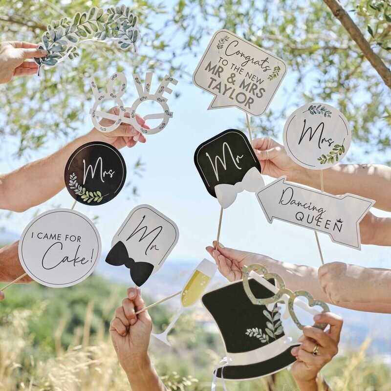 Customizable Wedding Photo Booth Props