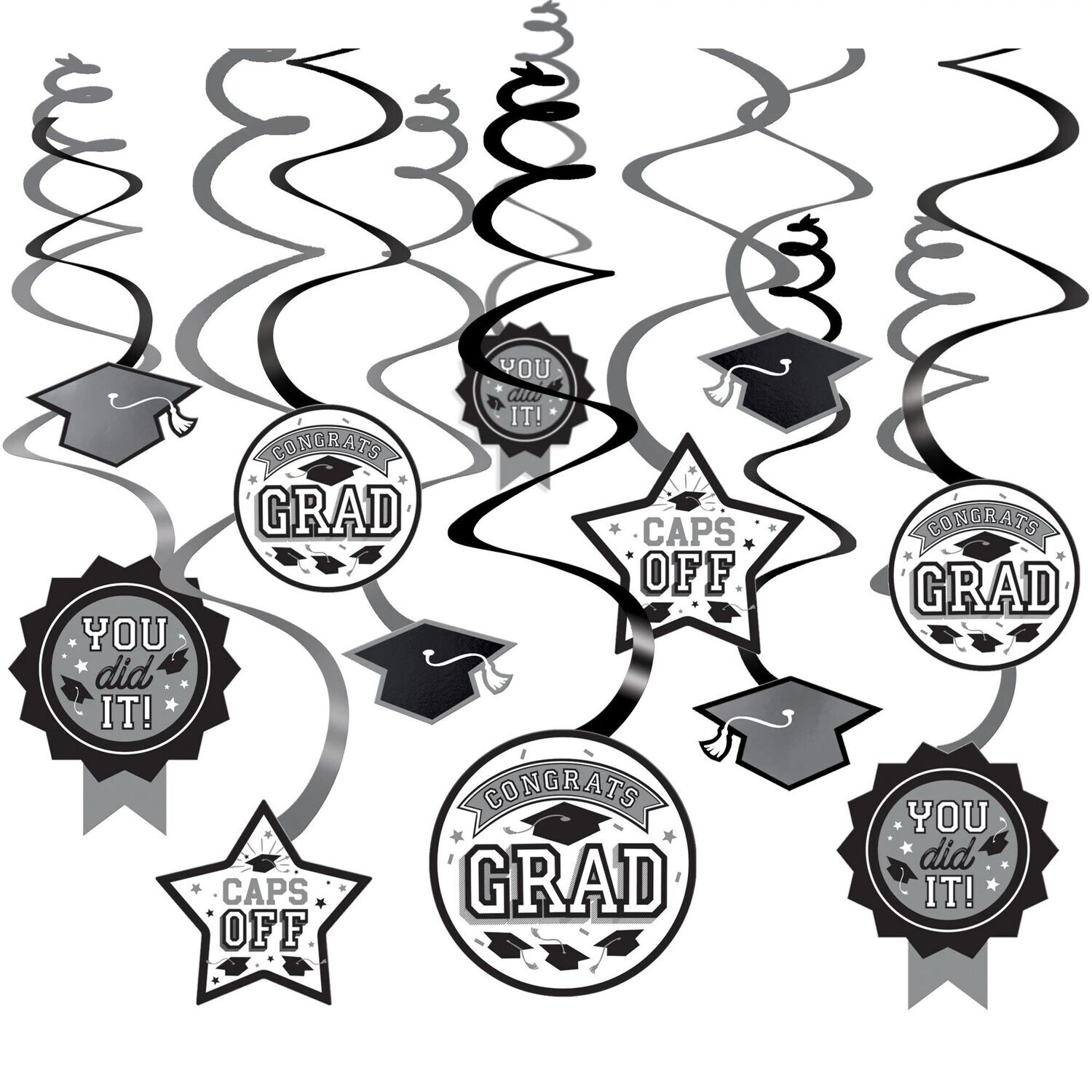 Grad Value Pack Swirl Decoration - White - 12ct