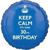 18&quot; Keep Calm 30th Birthday Mylar