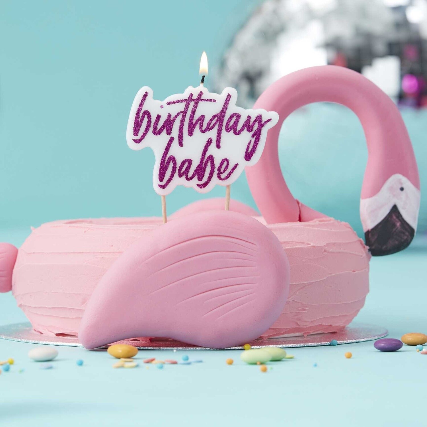 Pink 'Birthday babe' Candle