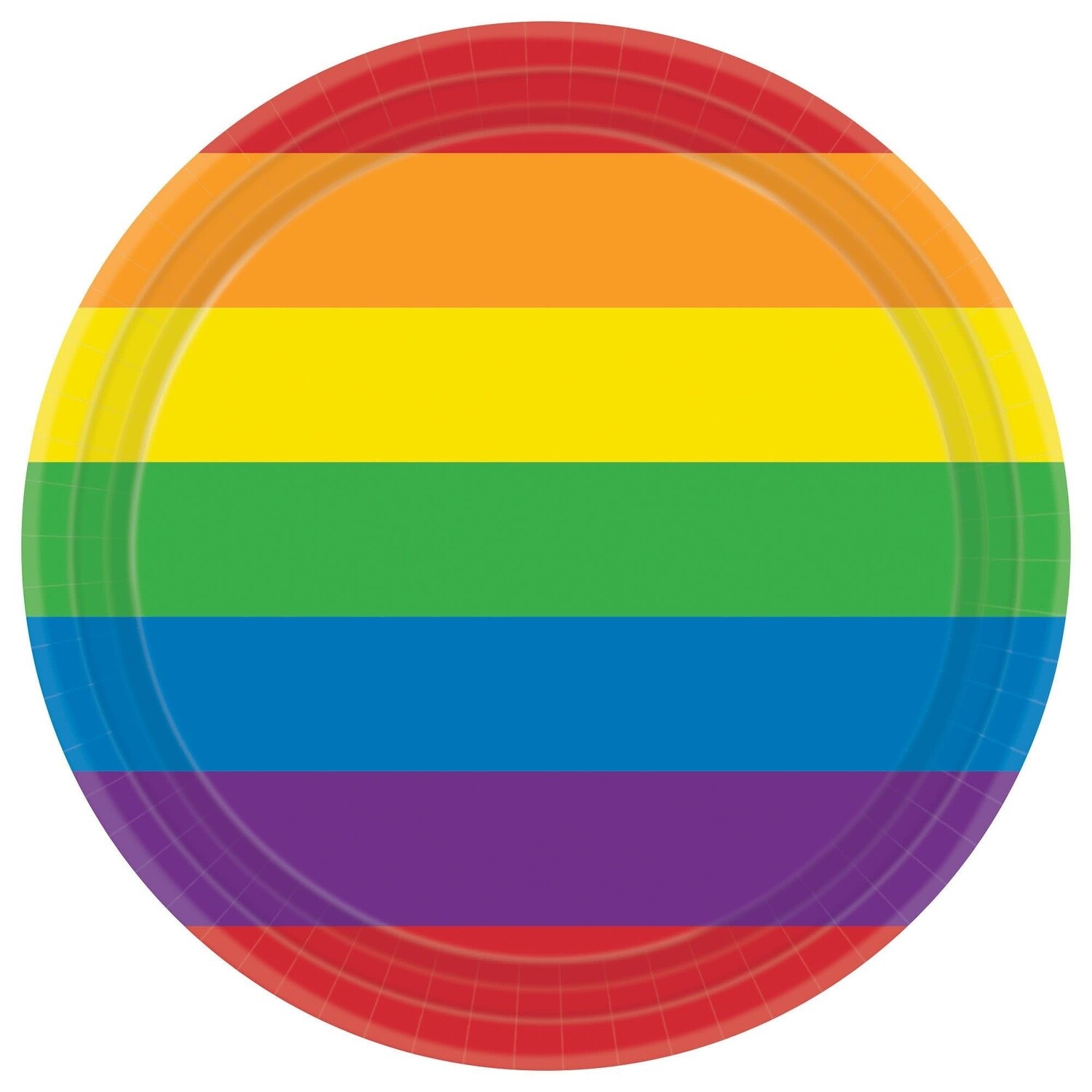 Rainbow Printed 7&quot; Round Plates, 16ct