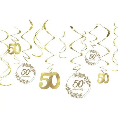 Happy 50th Anniversary Swirl Decorations