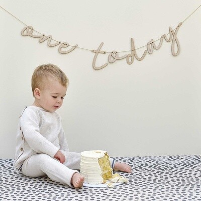 &quot;One Today&quot; Wooden 1st Birthday Bunting