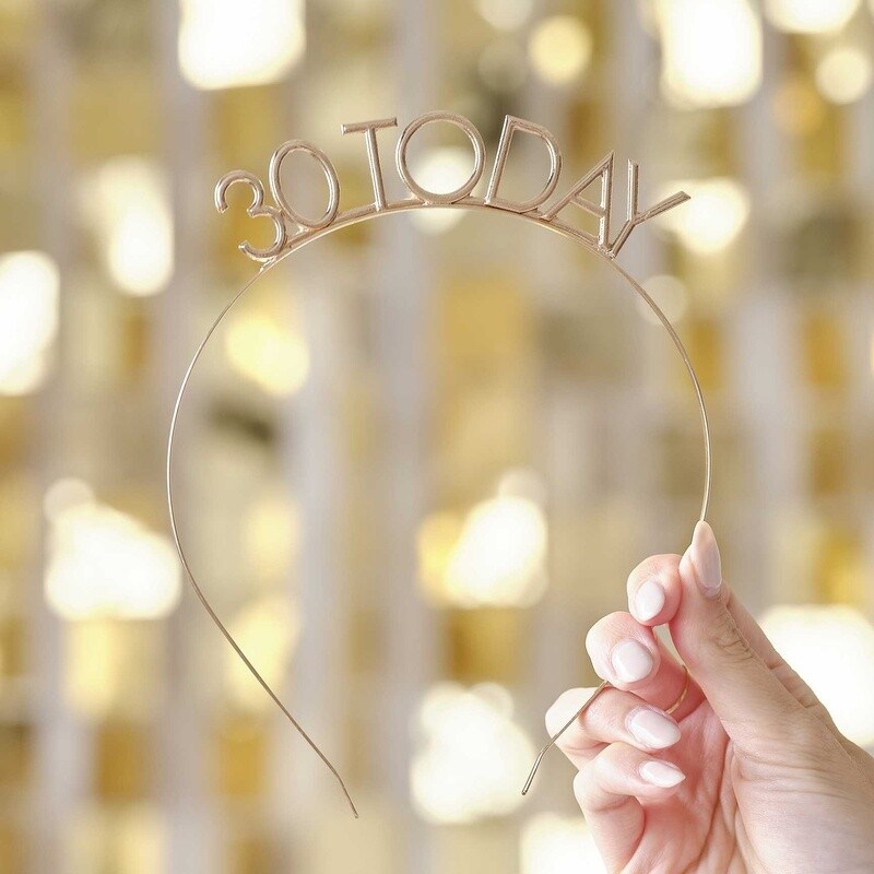 Champagne Gold 30th Birthday Headband