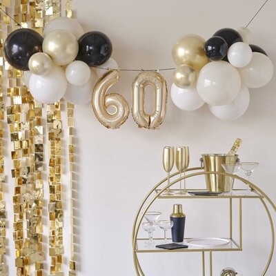 60th Birthday Air Fill Milestone Balloon Bunting Decoration