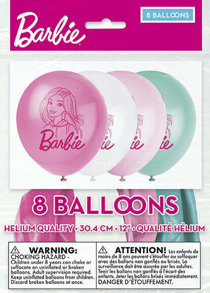 Barbie Assorted Color 12&quot; Latex Balloons 8ct