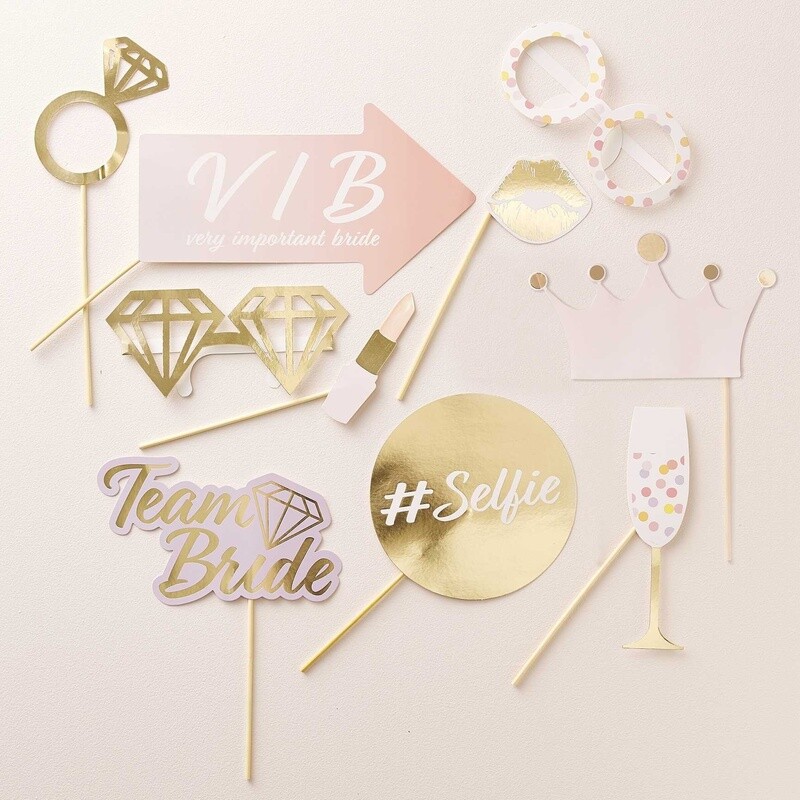 Gold Hen Party Photobooth Props
