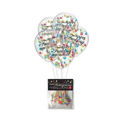Happy Fucking Birthday Confetti Balloons, 5ct