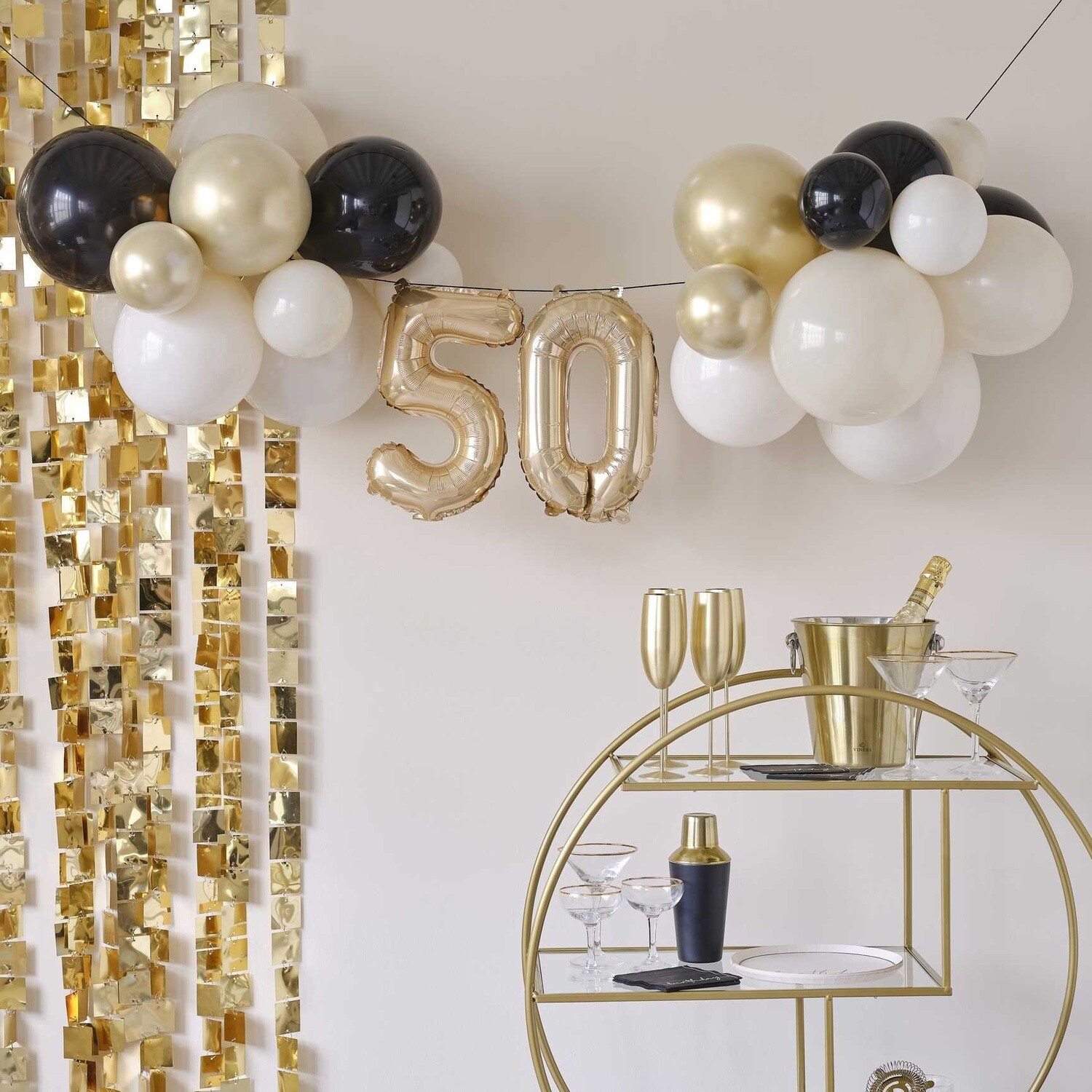 50th Birthday Air Fill Milestone Balloon Bunting Decoration