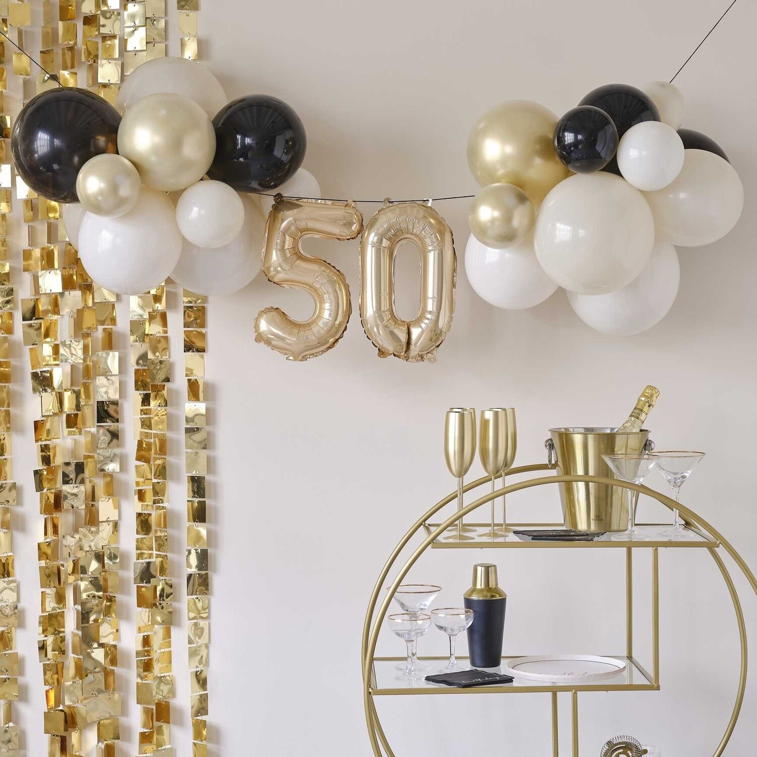 50th Birthday Air Fill Milestone Balloon Bunting Decoration
