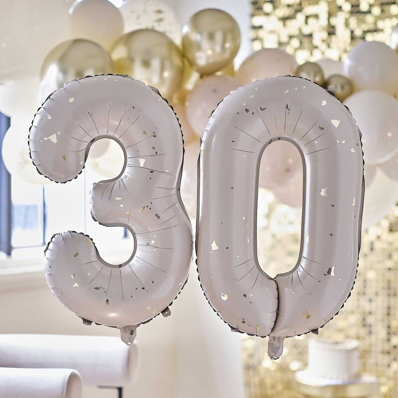Gold Speckle 30th Birthday Balloons
