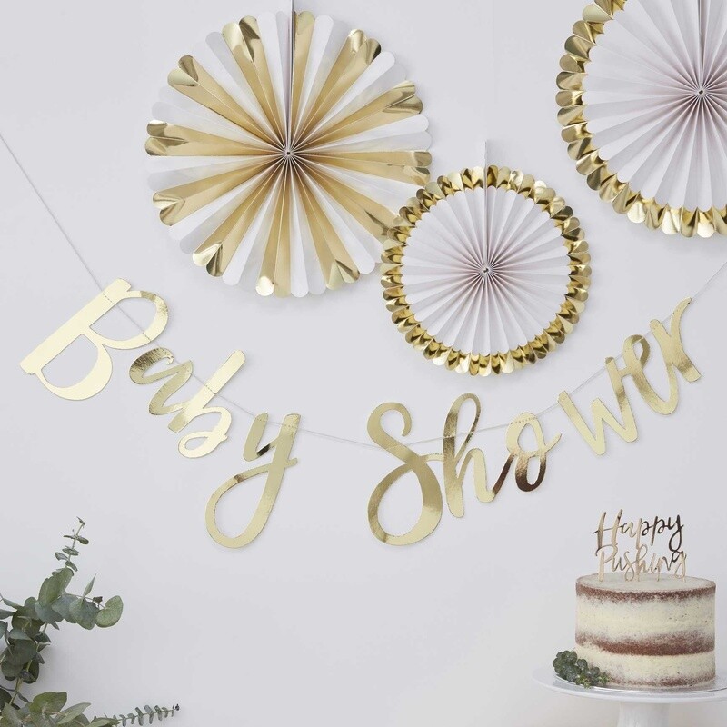 Gold &#39;Baby Shower&#39; Banner