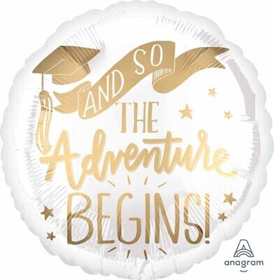 &quot;Adventure Begins&quot; Grad Mylar Balloon 18&quot;