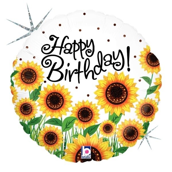 Sunflower &#39;Happy Birthday!&#39; Foil Balloon 18&quot;