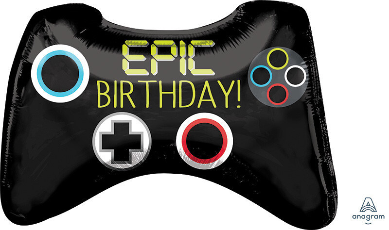 &#39;Epic Birthday!&#39; Game Controller Foil Balloon  28&quot;