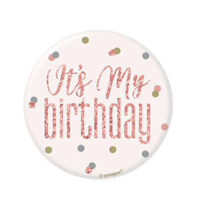 Glitz Rose Gold Birthday Pin
